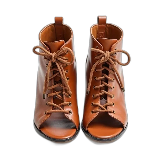 shoes, 3d render, earth tones, pair transparent PNG cut-out