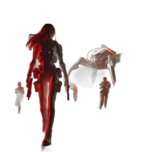 robot, creature, weapon, dress transparent PNG cut-out