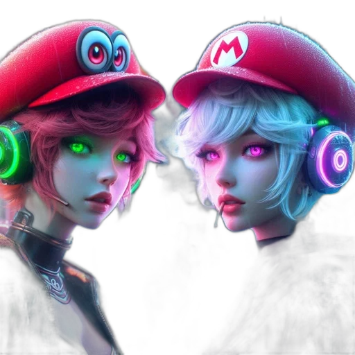 hat, concept art, cyberpunk, 3d render transparent PNG cut-out