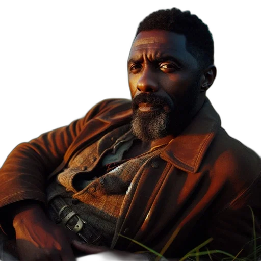 face, jacket, creature, staff transparent PNG cut-out