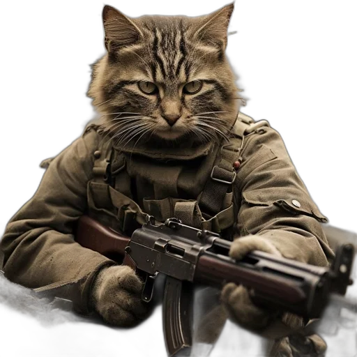 weapon, animal, jacket, staff transparent PNG cut-out