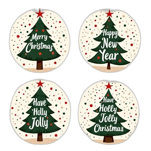 collection, four, festive, christmas-themed transparent PNG cut-out
