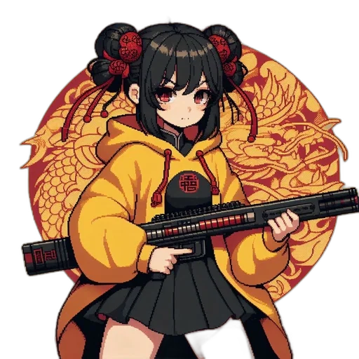 weapon, staff, jacket, animal transparent PNG cut-out