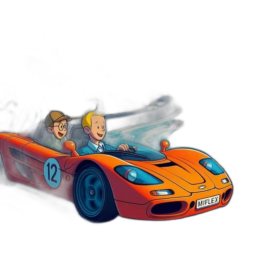 car, concept art, 3d render, cartoon transparent PNG cut-out