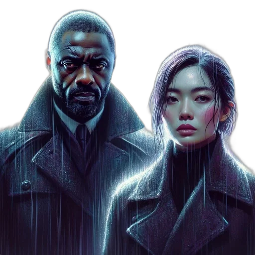 jacket, cyberpunk, comic book art, concept art transparent PNG cut-out