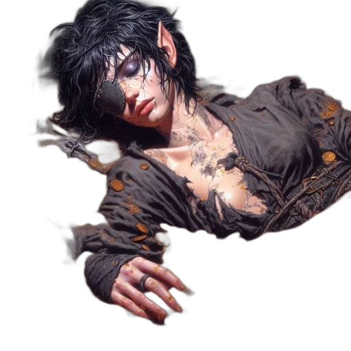 jacket, face, creature, weapon transparent PNG cut-out