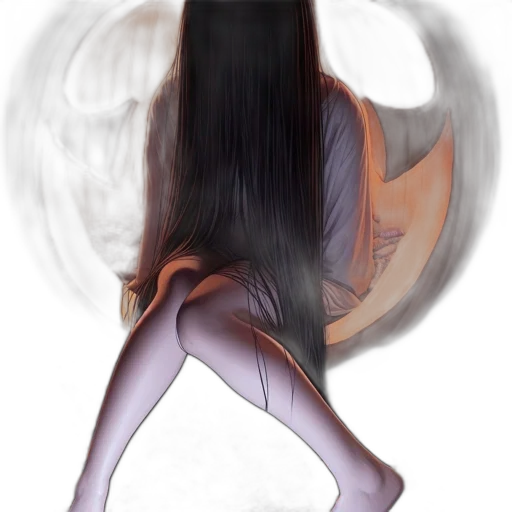 mask, dress, hair, creature transparent PNG cut-out