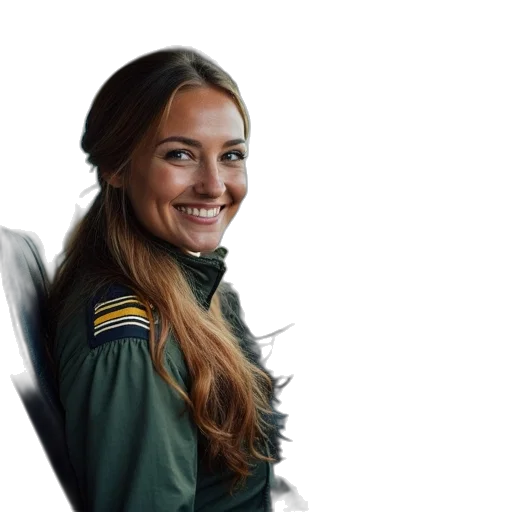 jacket, staff, face, photorealistic transparent PNG cut-out