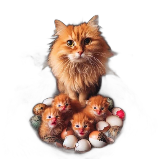 animal, crown, staff, photorealistic transparent PNG cut-out