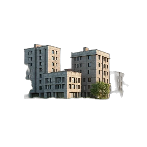 building, 3d render, photorealistic, concept art transparent PNG cut-out