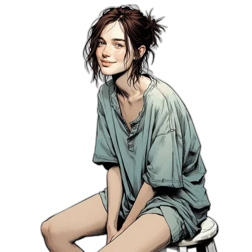 dress, jacket, comic book art, concept art transparent PNG cut-out