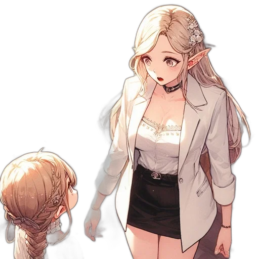 dress, staff, creature, concept art transparent PNG cut-out