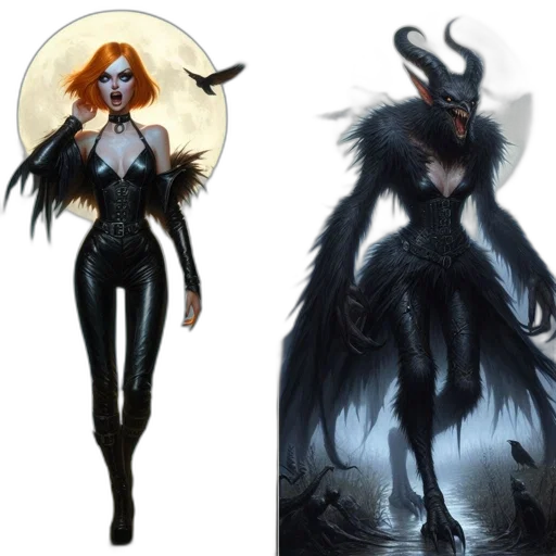 concept art, fantasy art, comic book art, dark transparent PNG cut-out