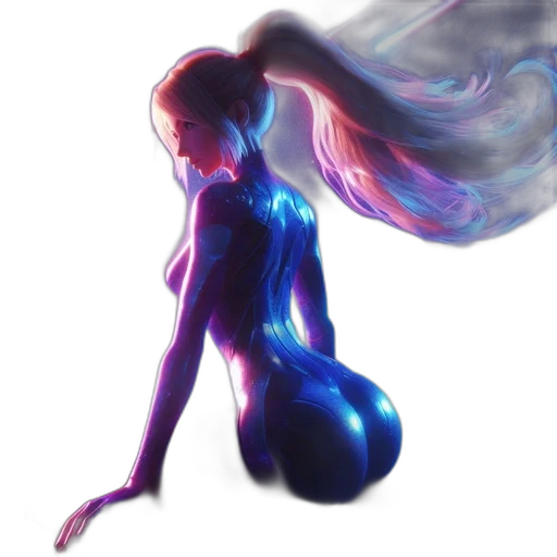 dress, hair, robot, concept art transparent PNG cut-out