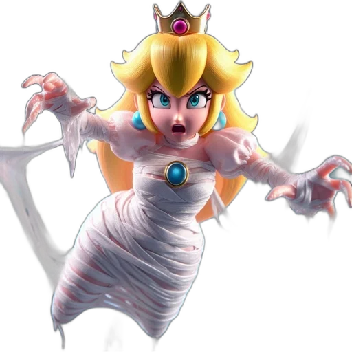 crown, dress, creature, staff transparent PNG cut-out