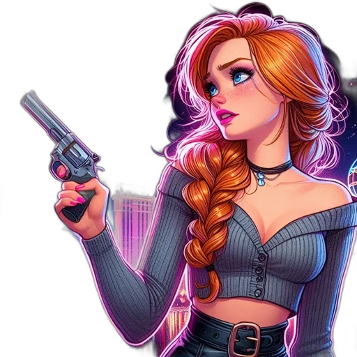 weapon, cyberpunk, comic book art, concept art transparent PNG cut-out
