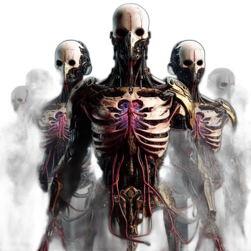 robot, mask, concept art, 3d render transparent PNG cut-out