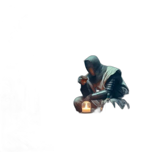 weapon, sword, jacket, mask transparent PNG cut-out