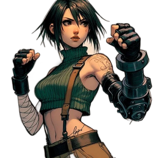 comic book art, concept art, cyberpunk, fantasy art transparent PNG cut-out