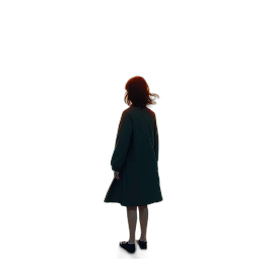 dress, jacket, hair, creature transparent PNG cut-out