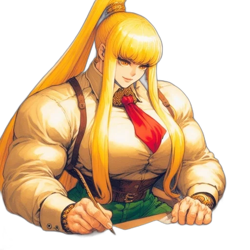 jacket, weapon, staff, hair transparent PNG cut-out