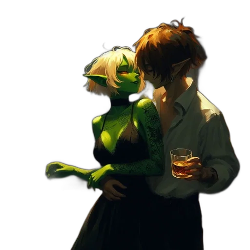 dragon, dress, mask, staff transparent PNG cut-out