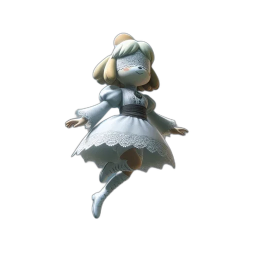dress, creature, staff, weapon transparent PNG cut-out