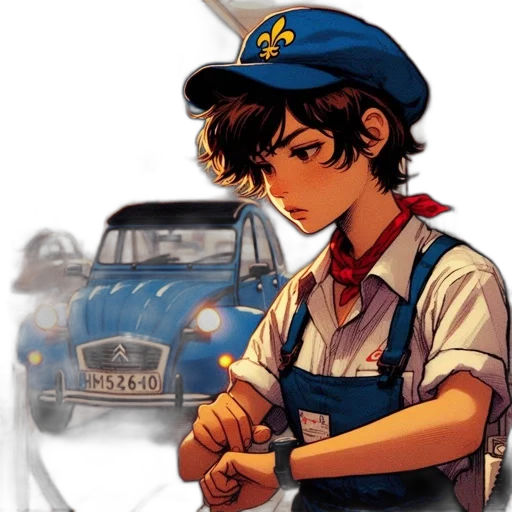 car, weapon, hat, staff transparent PNG cut-out