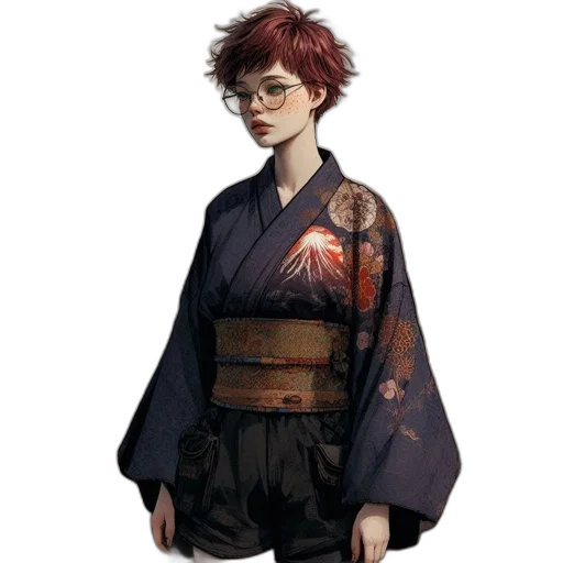 jacket, staff, dress, creature transparent PNG cut-out