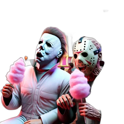 mask, concept art, 3d render, vaporwave transparent PNG cut-out