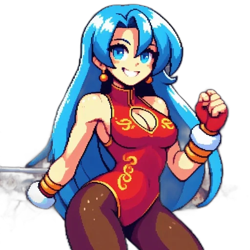staff, robot, dress, pixel art transparent PNG cut-out