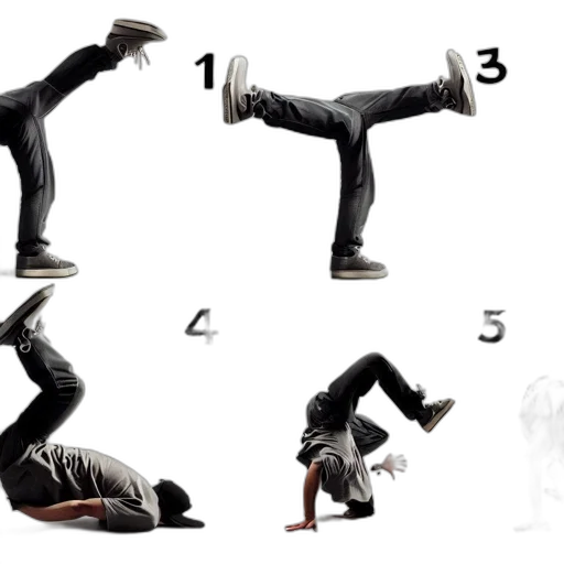 concept art, individual, performing, step-by-step transparent PNG cut-out