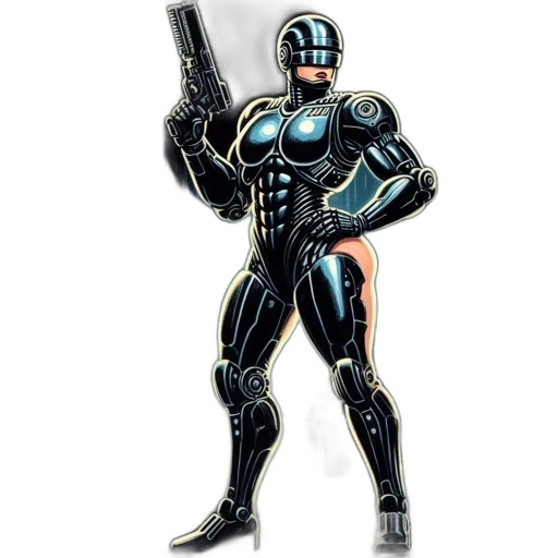 robot, weapon, comic book art, concept art transparent PNG cut-out