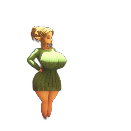 dress, staff, robot, pixel art transparent PNG cut-out