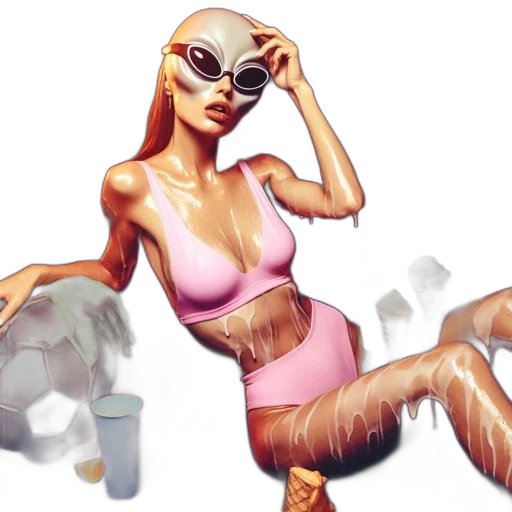 concept art, fantasy art, comic book art, cyberpunk transparent PNG cut-out