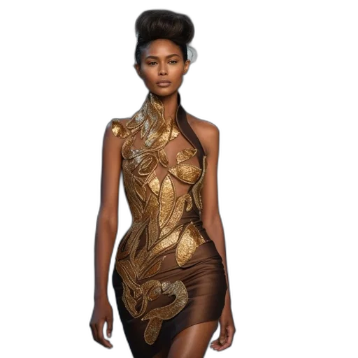 dress, concept art, fantasy art, earth tones transparent PNG cut-out