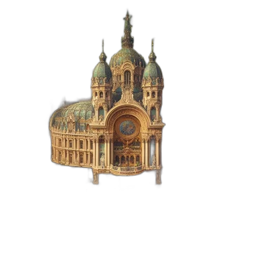 building, furniture, crown, 3d render transparent PNG cut-out