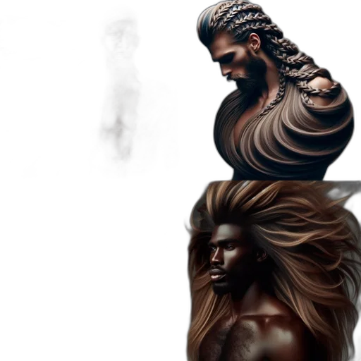 hair, concept art, fantasy art, 3d render transparent PNG cut-out