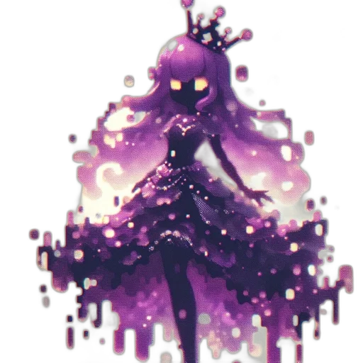 dress, creature, crown, staff transparent PNG cut-out