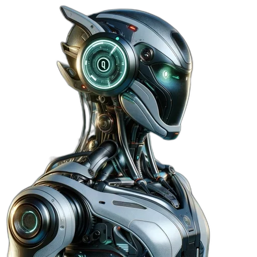 robot, concept art, 3d render, cyberpunk transparent PNG cut-out