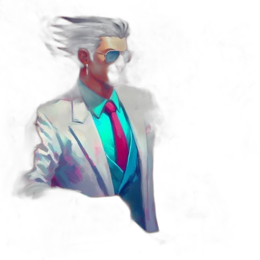 jacket, face, staff, robot transparent PNG cut-out
