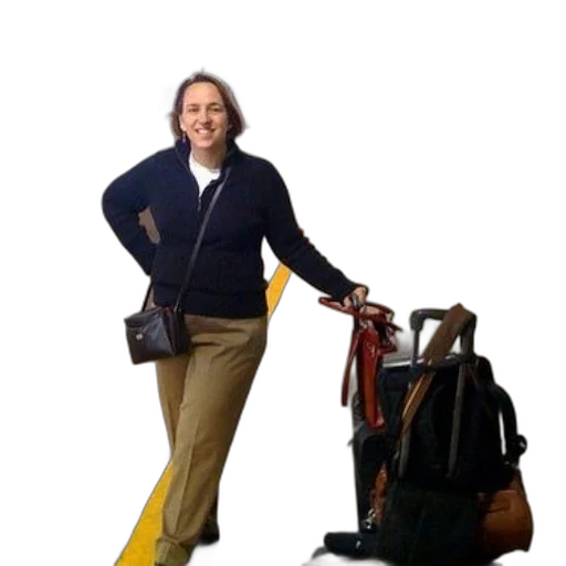 staff, jacket, woman, black transparent PNG cut-out