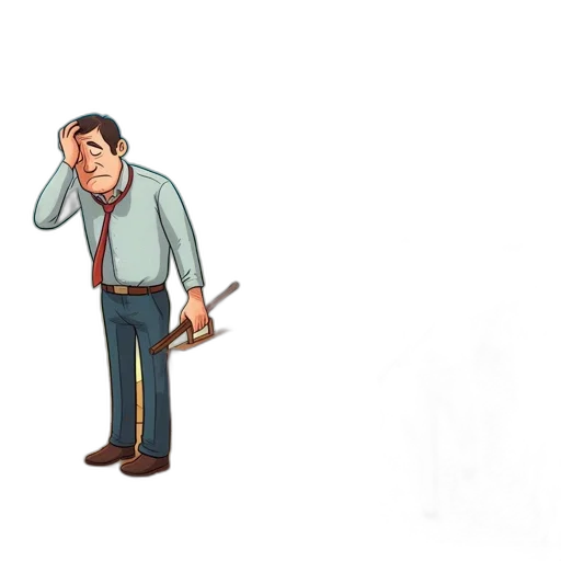 staff, jacket, umbrella, pixel art transparent PNG cut-out