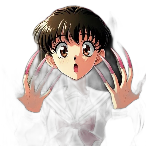 face, weapon, dress, hair transparent PNG cut-out