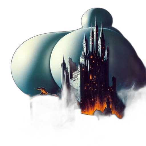 concept art, fantasy art, 3d render, cyberpunk transparent PNG cut-out