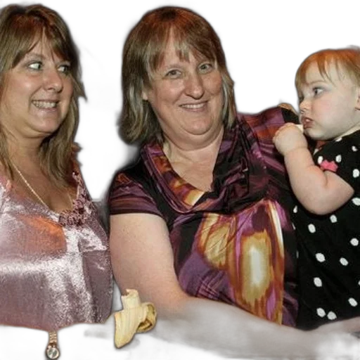photorealistic, two, women, baby transparent PNG cut-out