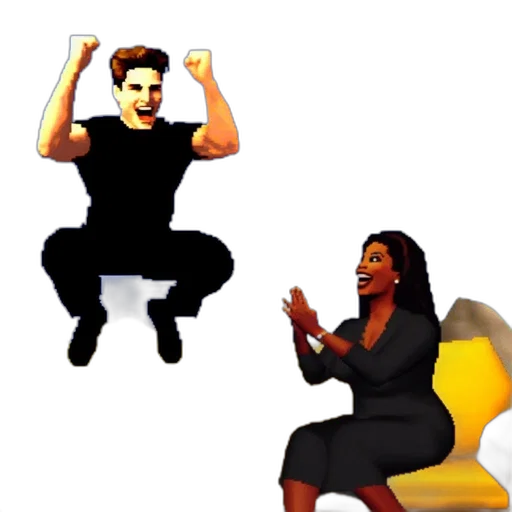 concept art, pixel art, cartoon, two transparent PNG cut-out