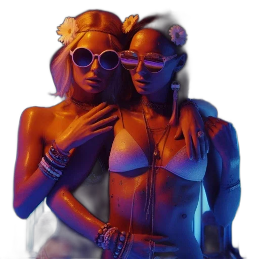 concept art, cyberpunk, vaporwave, photorealistic transparent PNG cut-out