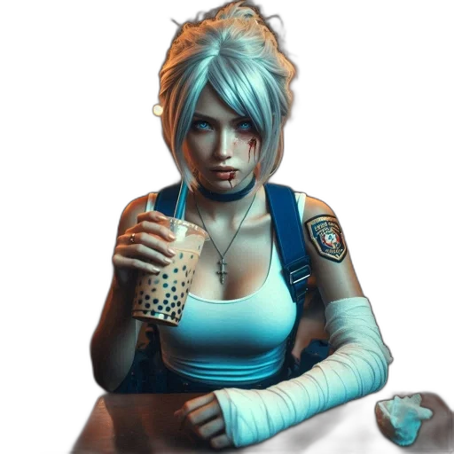 bottle, face, weapon, jacket transparent PNG cut-out