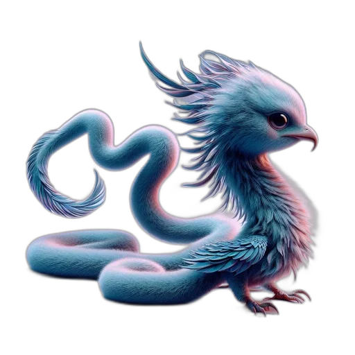 dragon, creature, animal, staff transparent PNG cut-out